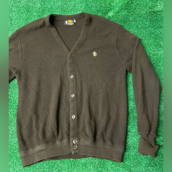 Kenny Rodger’s Vintage 1970’S Button up Sweater embroidered Brown Size L - Picture 8 of 8